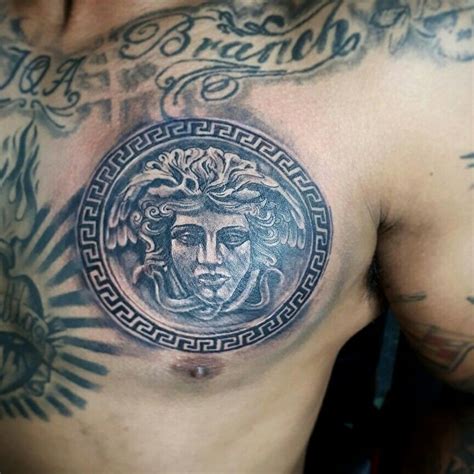 versace print tattoo|medusa full body tattoo.